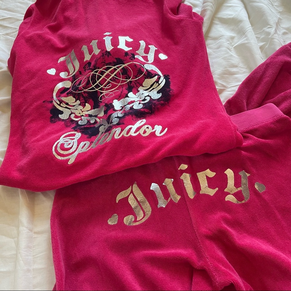 Juicy Couture Hot Pink Terry Cloth Trackset